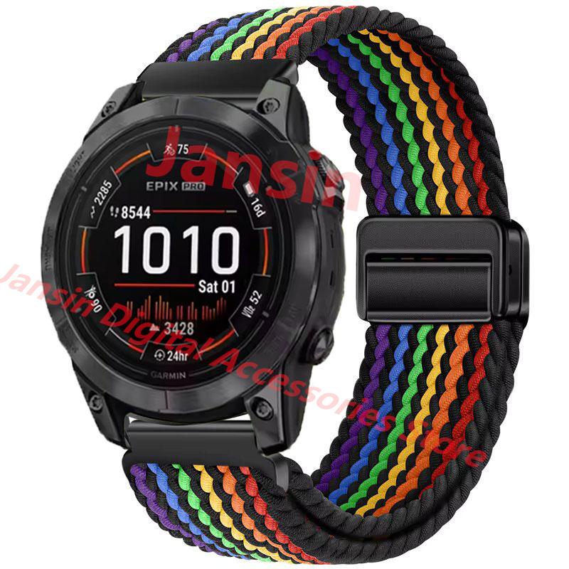 

Для ремешка Garmin Band Quick Fit 26 мм 22 мм Магнитный браслет для Garmin Fenix 3 HR Fenix 5 instinct 1 instinct 2X Нейлоновый ремешок для часов Quick Fit 22mm&Black Connector