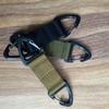 Outdoor Tactical Nylon Carabiner: Double-Point Triangle Buckle with Quick Release Keychain