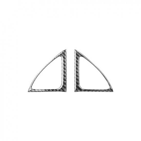 2Pcs Carbon Fiber Door Speaker Frame Cover Trim For Toyota Corolla 2006-2012