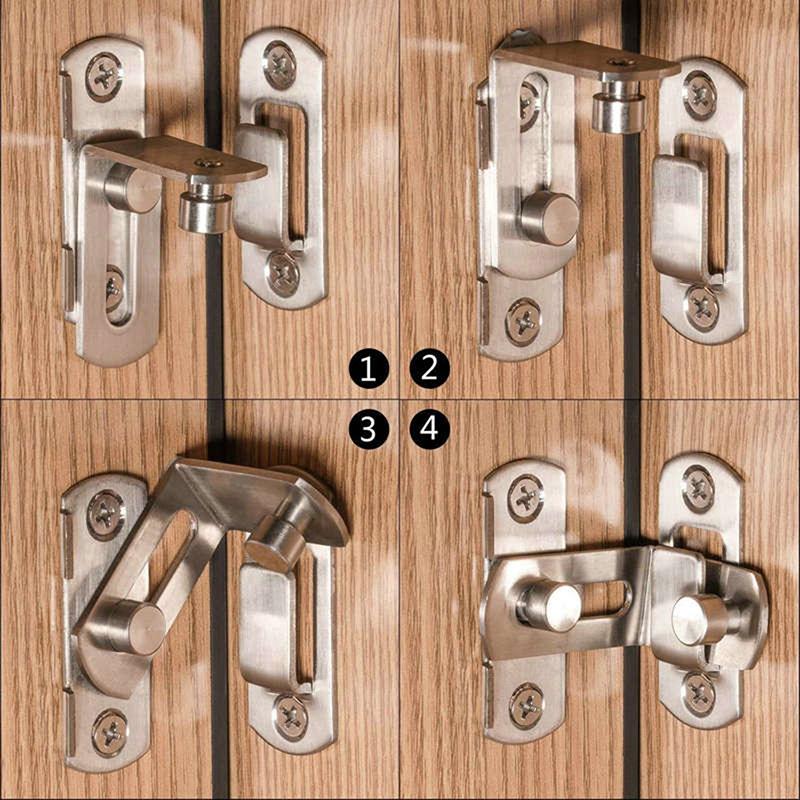 90 Degree Solid Door Latch Bolt 304 Steel Lock Sliding Door Right Angle Buckle 90 Degree Solid Door Latch Bolt 304 Steel Lock Sliding Door Right Angle Buckle