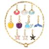 Sheels Pearl Pendant Charm For Women Starfish Fish Tail Holiday Multicolor Stainless Steel Jewely Handmade DIY Accessories
