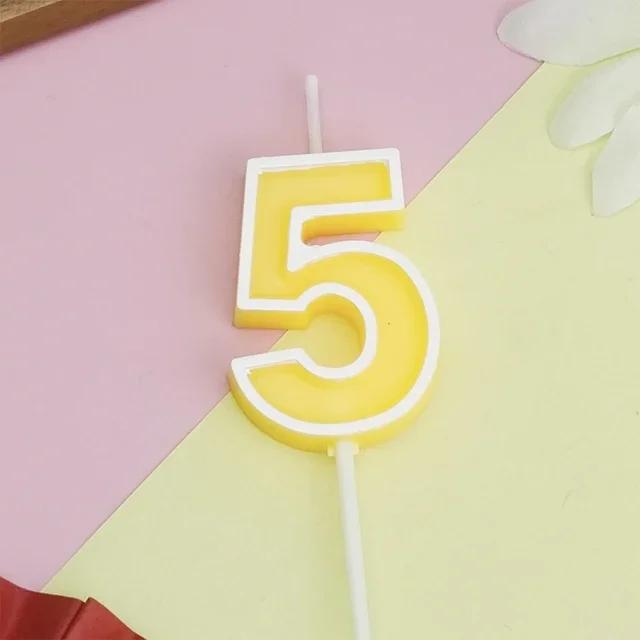 Candy Colored Happy Birthday Digital Candle Children's Party Creative Cartoon Jelly Colored Valentine's Day Activity Candle