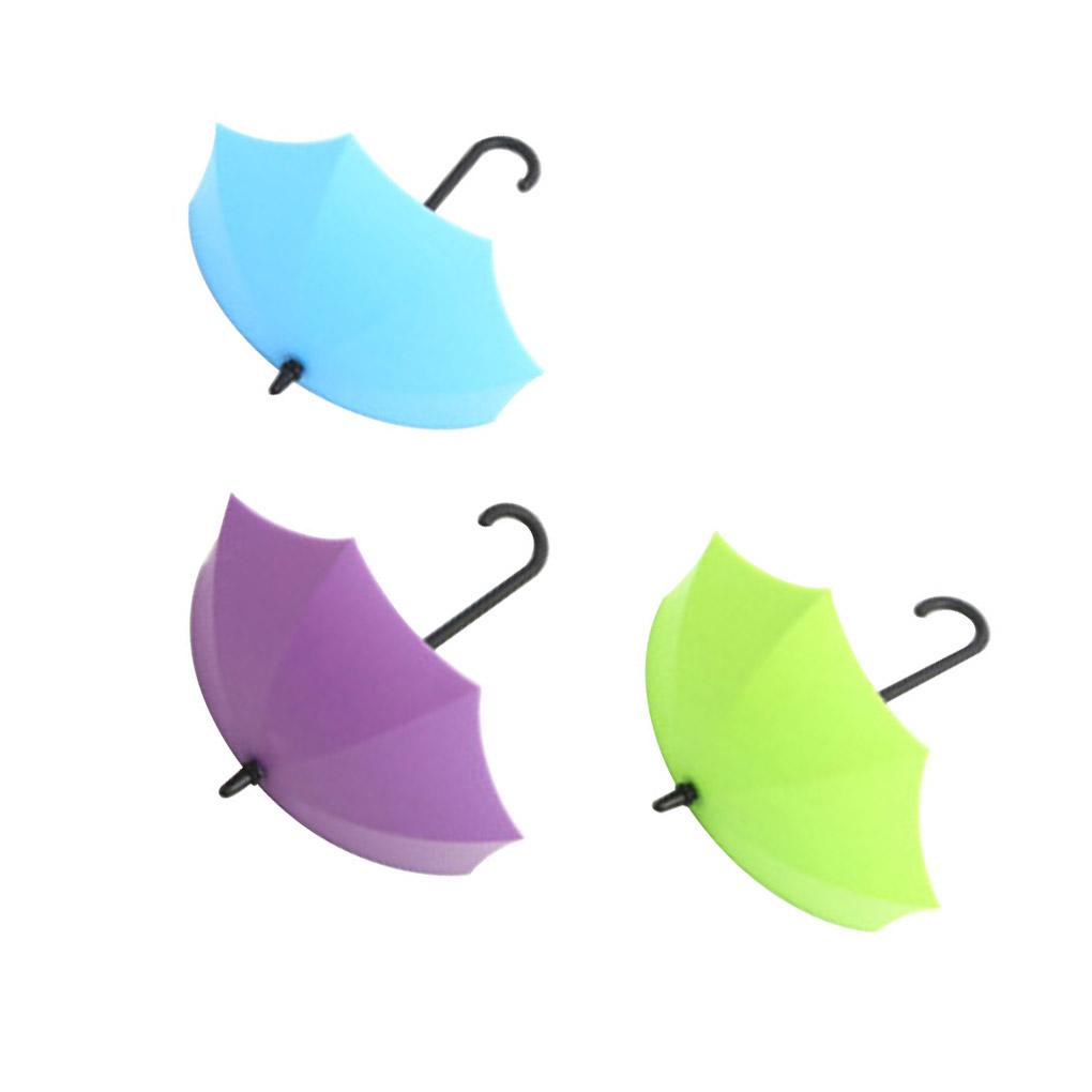 3pcs Self Plastic Umbrella Hook Waterproof Seamless Article Hanger Room Umbrella Holder Tool