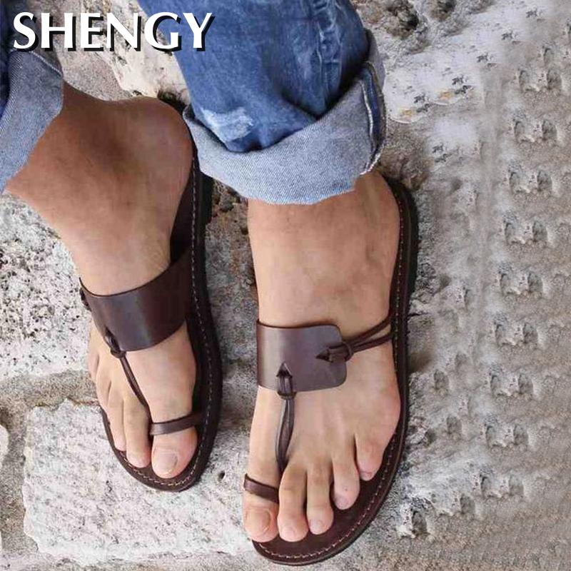 Купить Retro Sandals Men'S Summer Beach Casual Shoes Neutral Gladiator Flat  Sandals Outdoor Ladies Slippers Open Toe Large Size 48 | Joom