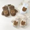 Waterproof Cartoon Bear Gloves Windproof Toddler Fingerless Gloves  For Girls