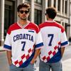 Croatia National Flag #7 Soccer Jersey Quick Dry Mesh Print Football T Shirt Casual Sports Fan Short Sleeve Top For Kids Adults