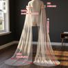 Detachable Off Shoulder Ruffle Tulle Long Train Arm Sleeves Maxi Floating Sheer Bridal Cuffs For Strapless Mermaid Wedding Gown Photoshoot