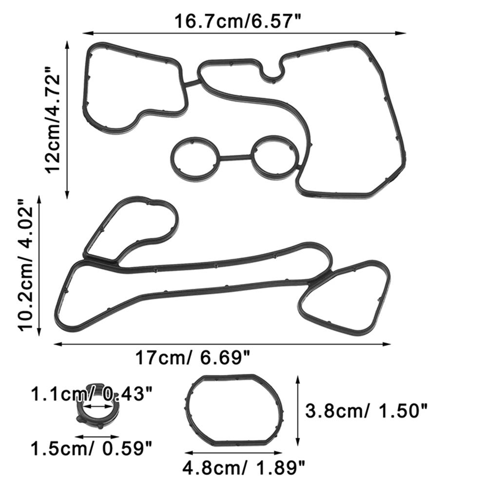 C44444444444444ar Engine Oil Cooler Gasket Seal Sealing Gasket For TOiadiatBas9117070B 059117070 For A6 A7 A8 For Q5 For Q7 3.0L