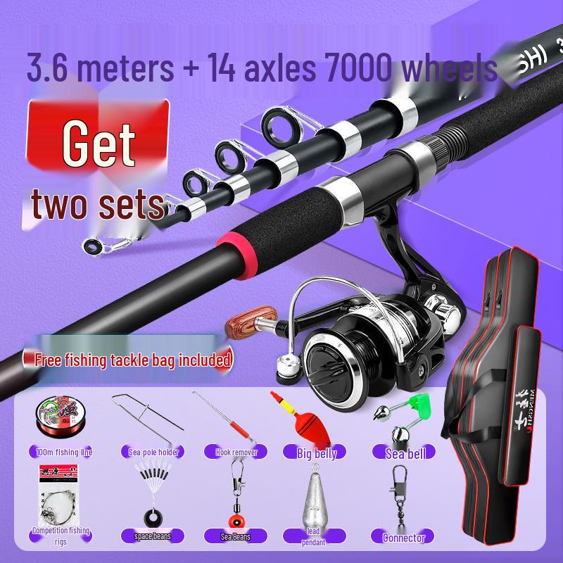 Καλάμι Ψαρέματος Θαλάσσης Μεγάλης Ρίψης Πλήρες Σετ