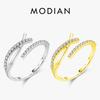 Modian Adjustable Geometric 925 Silver Cubic Zirconia Finger Ring For Women Gold Wedding Statement Fine Jewelry