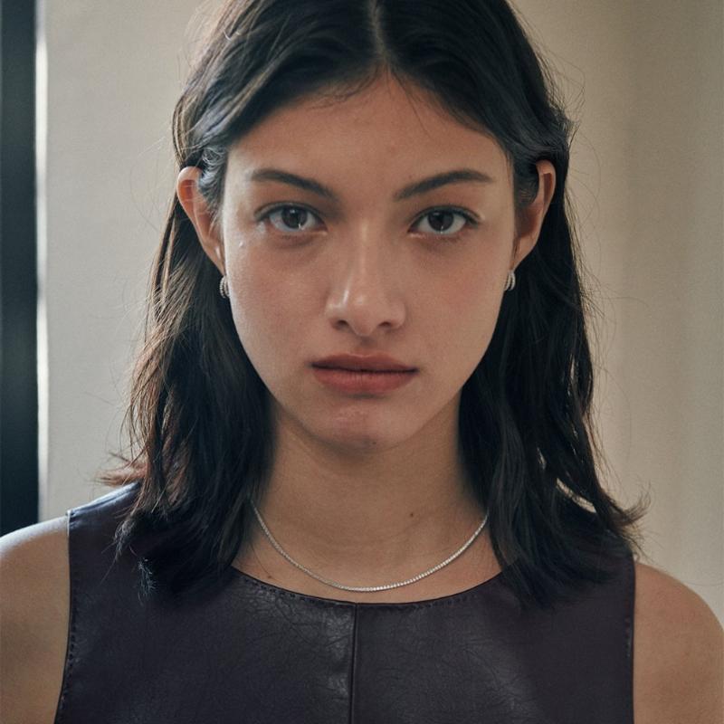 Verte 925 Silver   Dew Earring Epais Lien deux.Silver.205