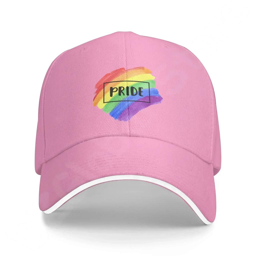 Regenbogen-LGBT-Pride-Baseballkappe für Damen, Vintage-Baumwolle, gewaschen, Distressed, verstellbare Papa-Mütze, lässige Trucker-Mütze für Erwachsene