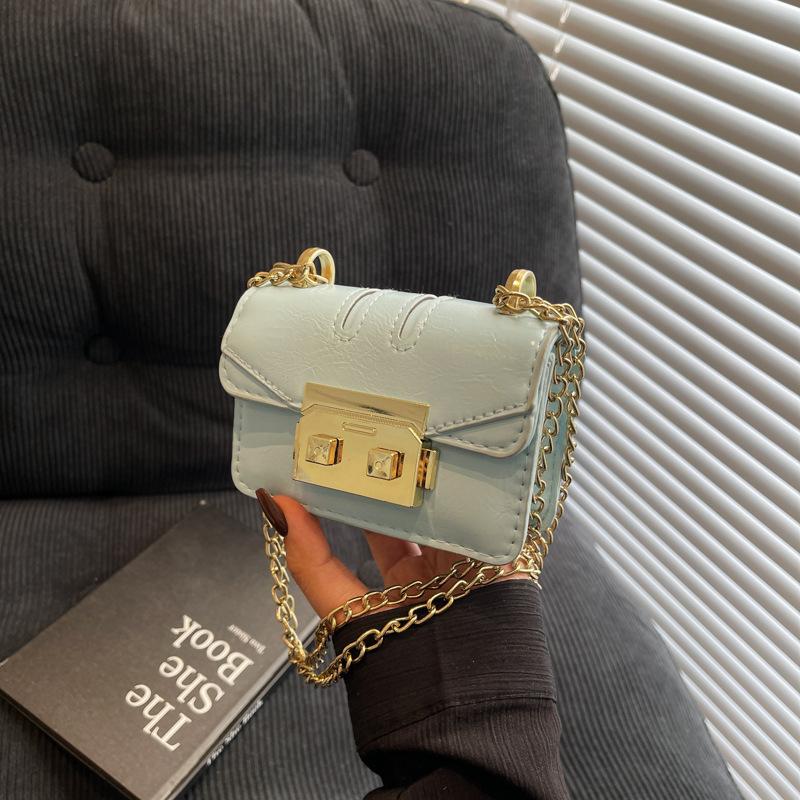 Niche Fashion Mini Chain Bag 2025 Spring New Korean Simple Foreign Style Small Square Bag Candy Color Messenger Bag