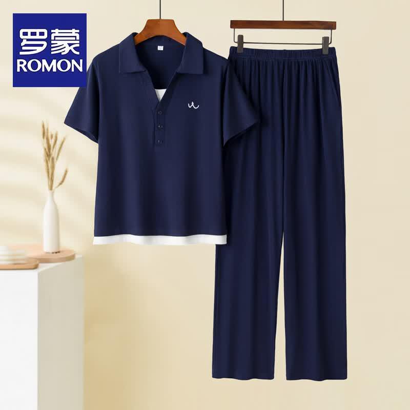 

ROMON Women s Summer Short Sleeve T-Shirt Two-Piece Set XL