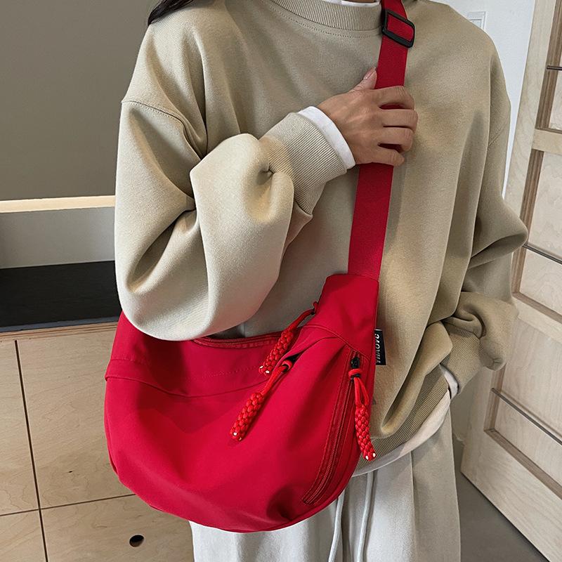 Bag Crossbody Bag Women's Canvas Bag Commuter Women's Korean Lazy Style Dumpling Bag