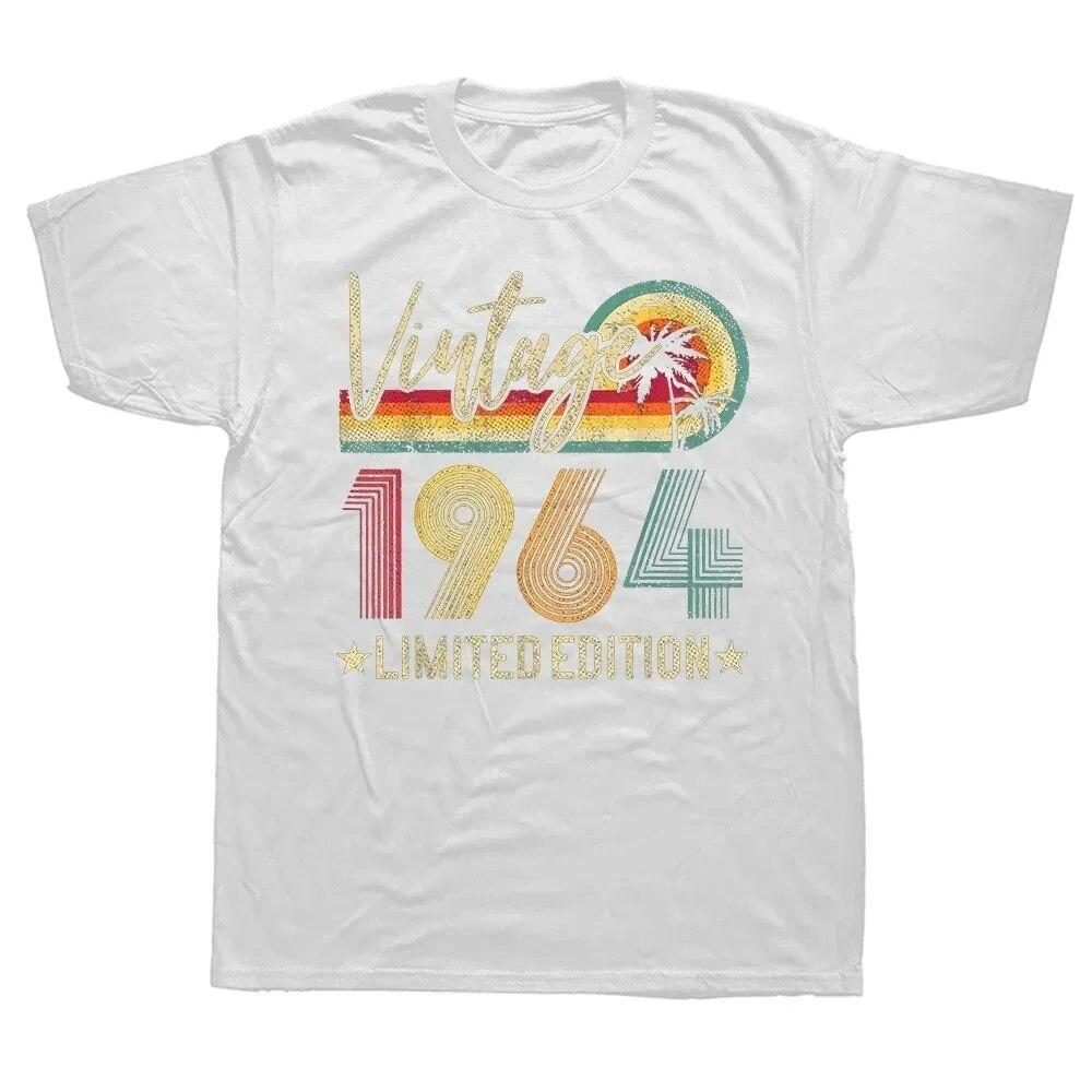 

Жіночі футболки унісекс на день народження, ювілей, 1964, 60-ті, 60-річчя, лімітована серія, вінтажні бавовняні футболки, подарункові футболки з короткими рукавами 3XL