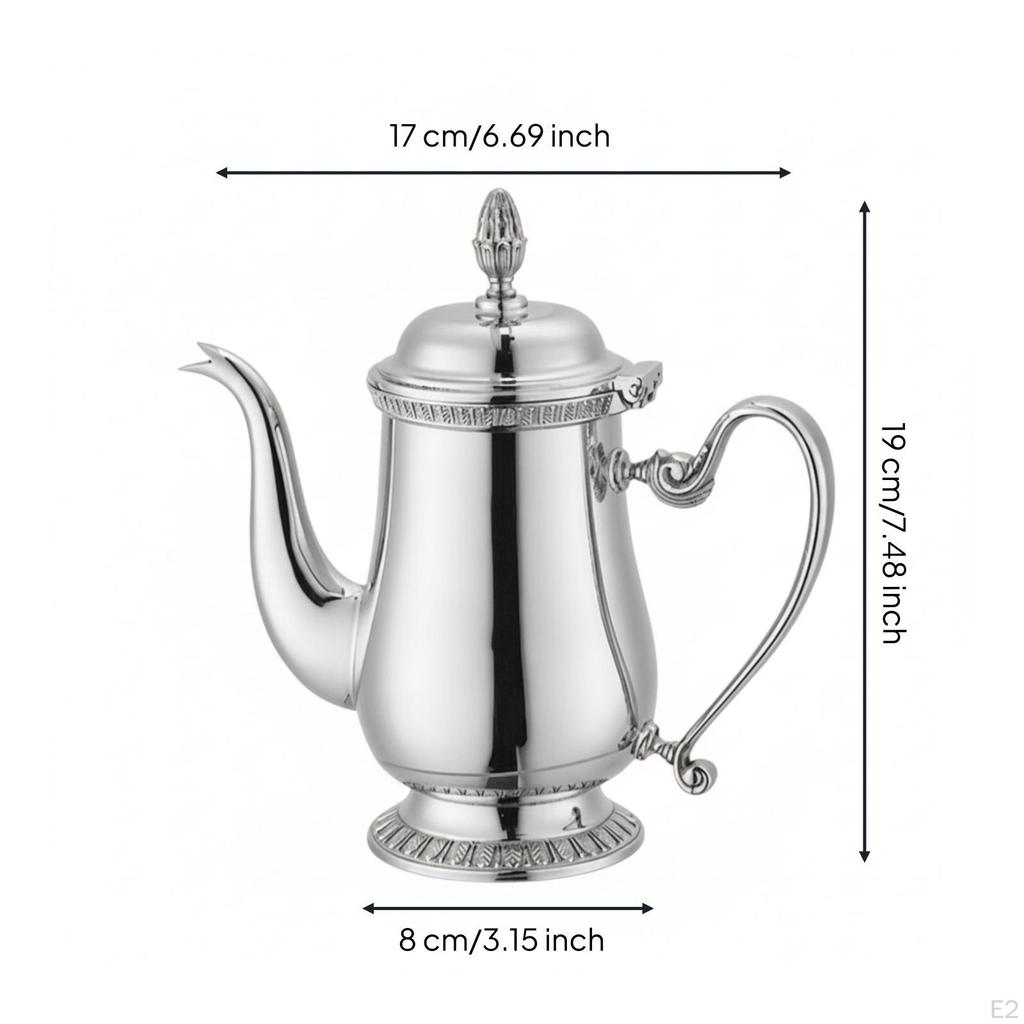Coffee Pot with Lid Stainless Steel Timeless Polished Carafe for Hosts,