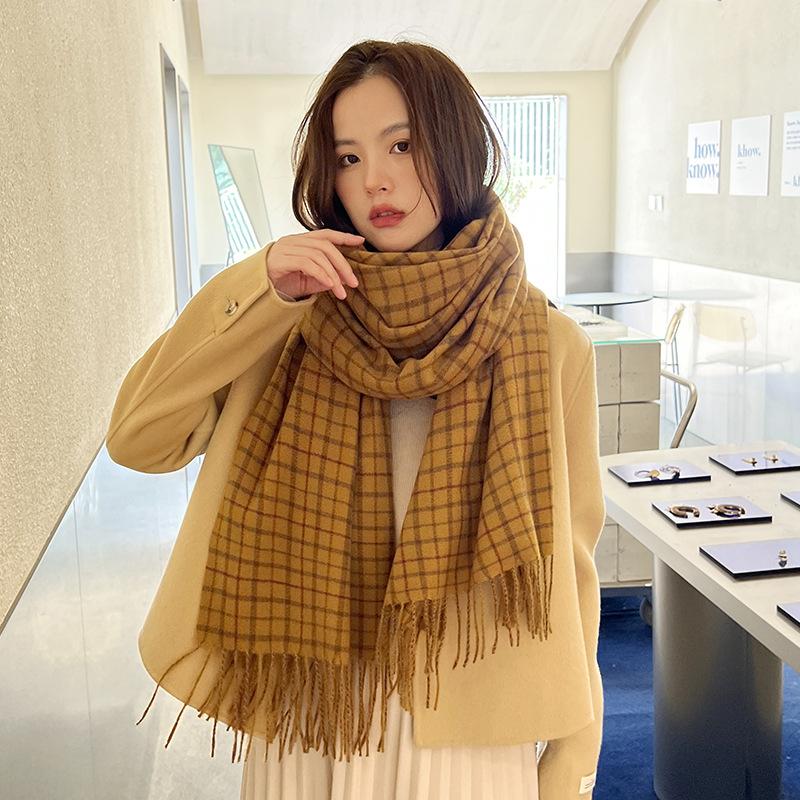 New Warm Scarf In Autumn And Winter Checked Scarf For WomenS Scarf In Winter Versatile Cashmere Scarf
