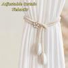 2PCS Adjustable Hand Braided Curtain Fasteners Curtain Tiebacks with Small Metal Drapes - Universal Elastic Curtain Strap