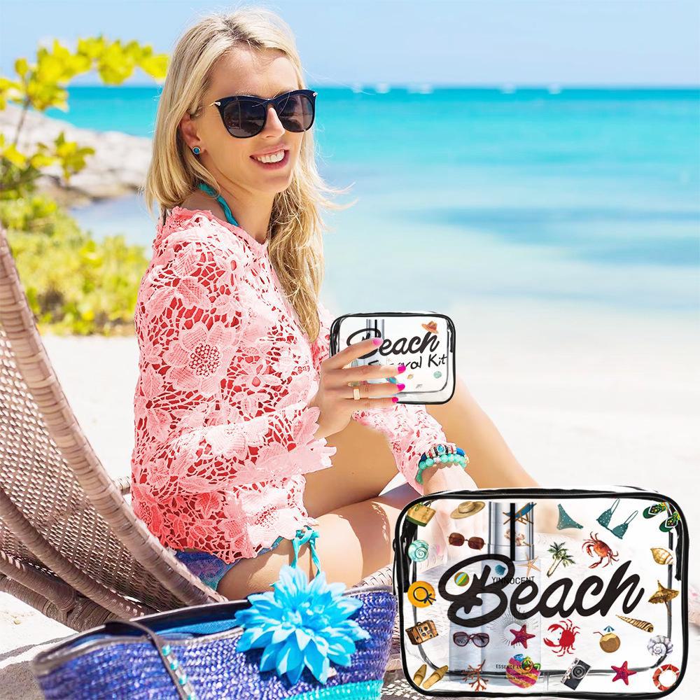 2024 Large PVC Transparent Travel Cosmetic and Beach Bag