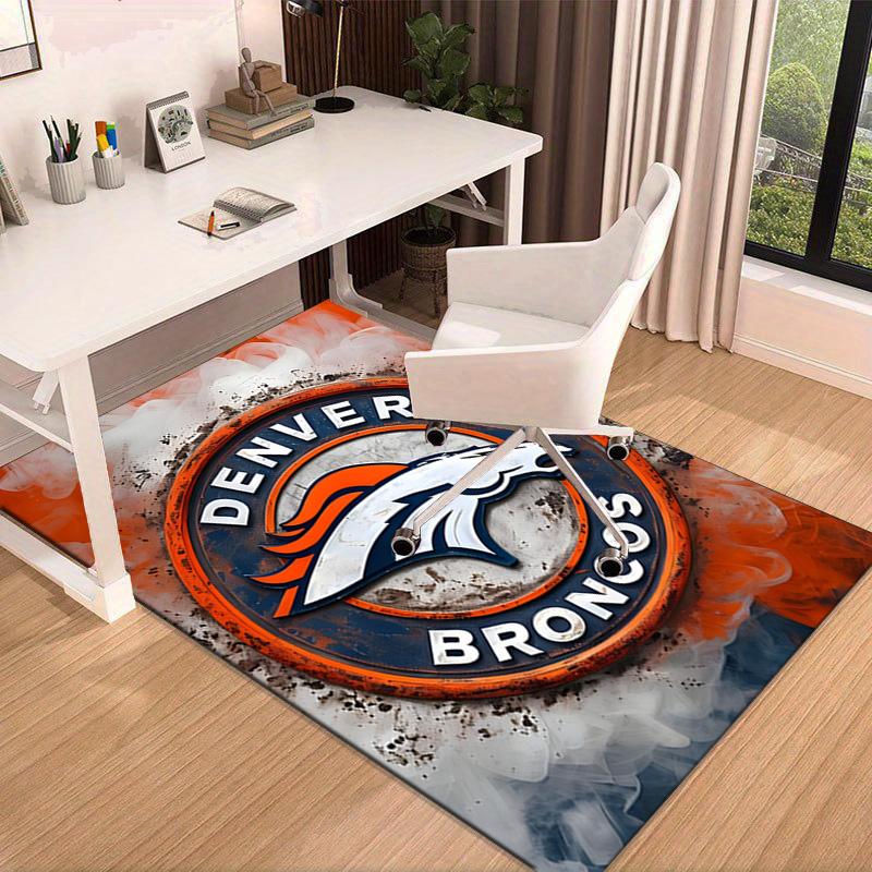 Denver Broncos Logo Area Rug for Office, Chair Rug, Decorative Carpet Livingroom Mat, Large Size Fan gifts Christmas gifts