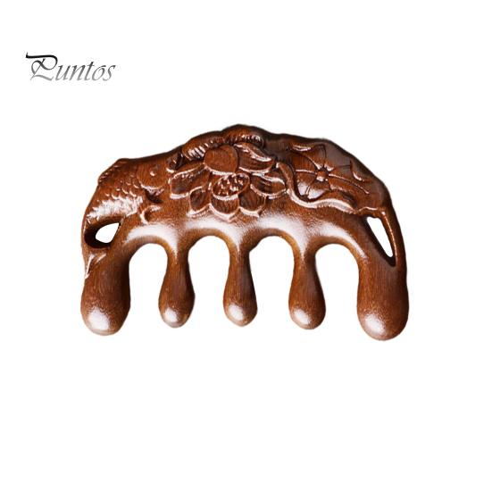 

Массажная расческа для кожи головы из сандалового дерева с широкими зубьями, резная рыба-лотос, стимулирующая рост волос, деревянная ручная головка, массажер для всего тела цвет старого дерева