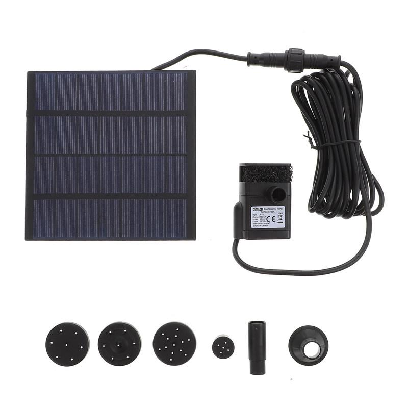 7V 12W Solar Panel Water Pump Black Solar Power Submersible Pump Hard Plastic for Fountain Aquarium Garden Pond