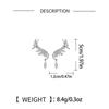 Simple Alloy Long Wing Stud Temperament Feather Earrings Silver Wings Shape Elf Ear Cuff Earrings Jewelry Accessories Gifts