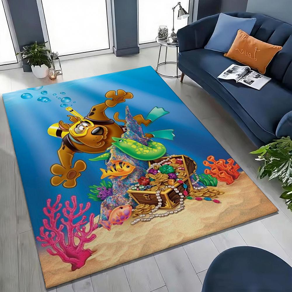 Scoobydoo Spooky Night Adventure Patterned Rug Soundproof Noisereducing Carpet For Bathroom Kitchen Home Party Decor Christmas Gift