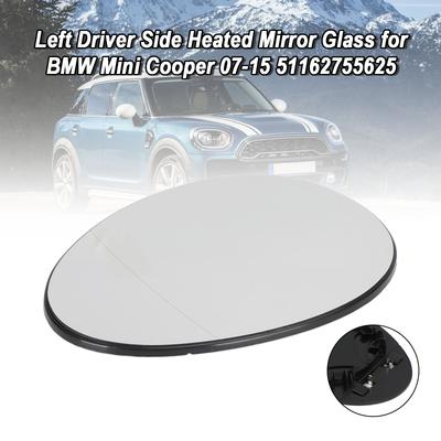 Left Driver Side Heated Mirror Glass for BMW Mini Cooper 07-15 51162755625