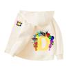 Kids Clothing Gift Child Cardigan Jacket Anime Cartoon A-Z Letter Windbreaker Hooded Girl Clothes Casual Thin Tops Coat
