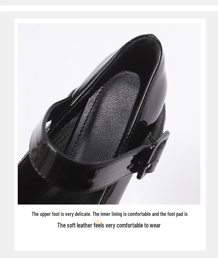 2025 Chunky Heel Black Mary Jane High Heels for Petite Women – French Niche Design