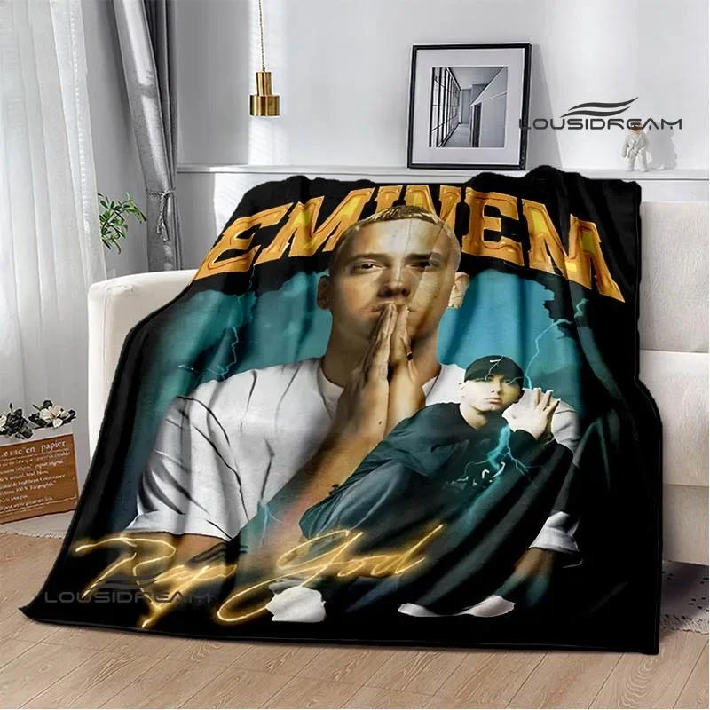 Eminem Hip -hop Singer Printing Blanket Warm Blanket Flannel Blanket Picnic Blanket Blankets for Beds Birthday Gift