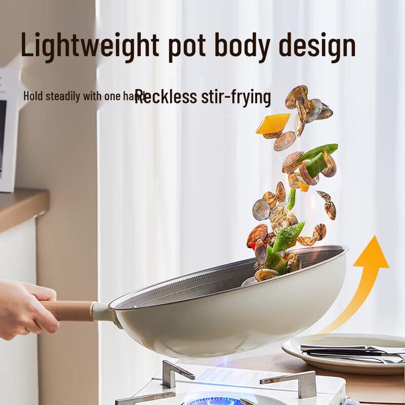 COOKER KING 304 Stainless Steel Titanium Non-Stick Wok