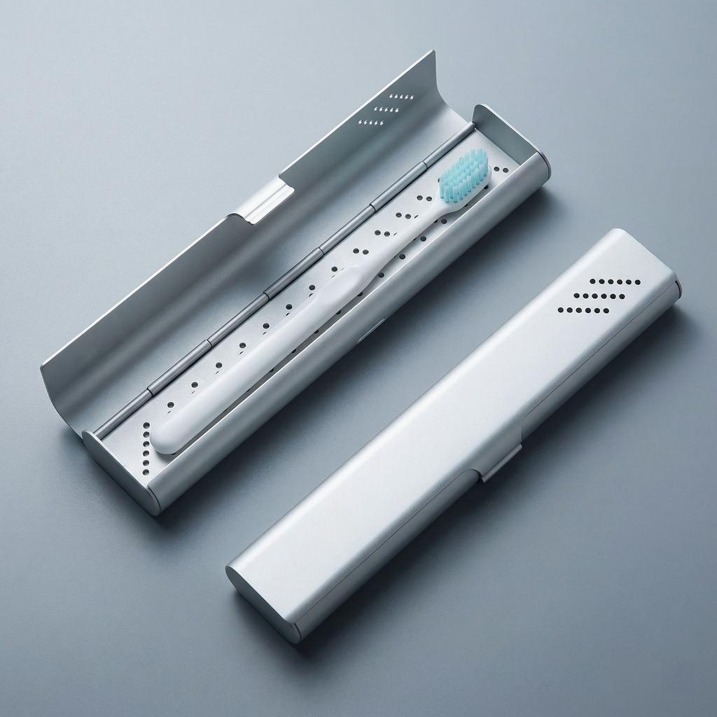1 Pc Empty Aluminum Toothbrush Travel Case, Portable Travel Toothbrush Holder, Durable Manual Tooth Brush Box Container
