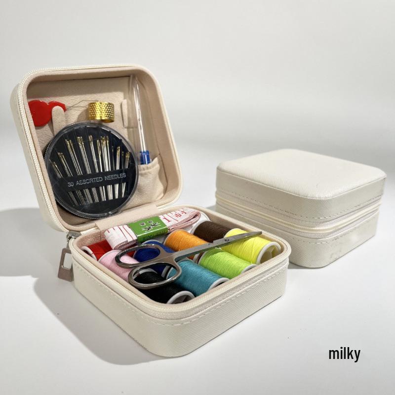 Portable 27-Piece Sewing Kit with Needle and Thread Box