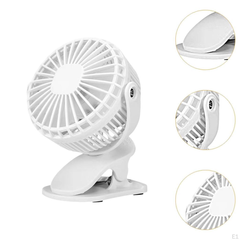 Clip on Fan Quiet USB Small with Mini for Climbing Outdoor Home White