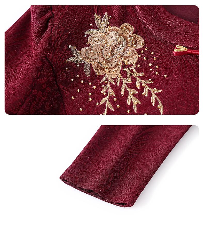 Elegant Spring-Autumn Mother of the Bride/Groom Dress - High-End Cheongsam for Weddings and Formal Banquets