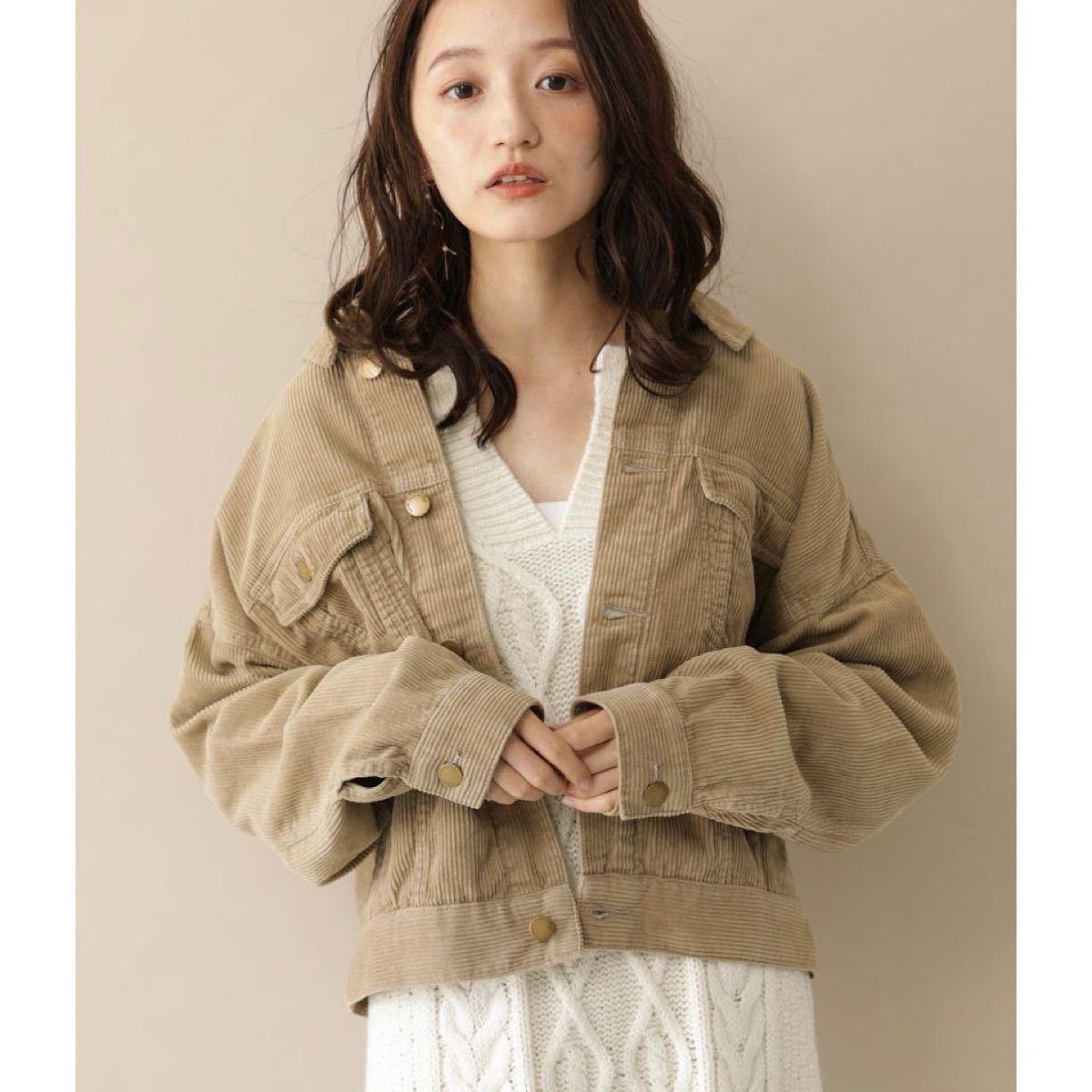 earth musicecology USA Corduroy BIG G Jean Earth Beige Jacket