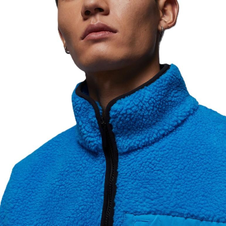 Nike Stand Collar Sports Zip Long Sleeve Faux Lamb Fleece Jacket Men Jacket HV0779-406