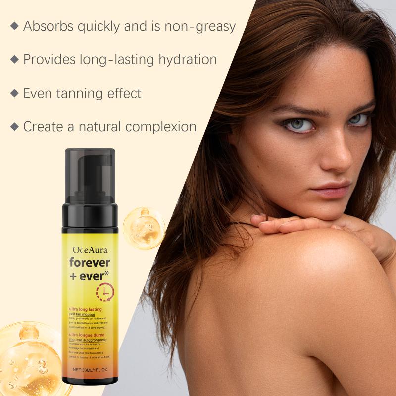 Oceaura Tanning Mousse Mild Long-Lasting Shine Body Skin Summer Sunless Tanning Mousse Body Care