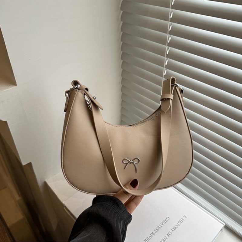 Bowknot Armpit Bag Korean Underarm Bag Luxury PU Leather Y2K Handbag Girls Shoulder Bag Clutch Purse Bolsa Feminina
