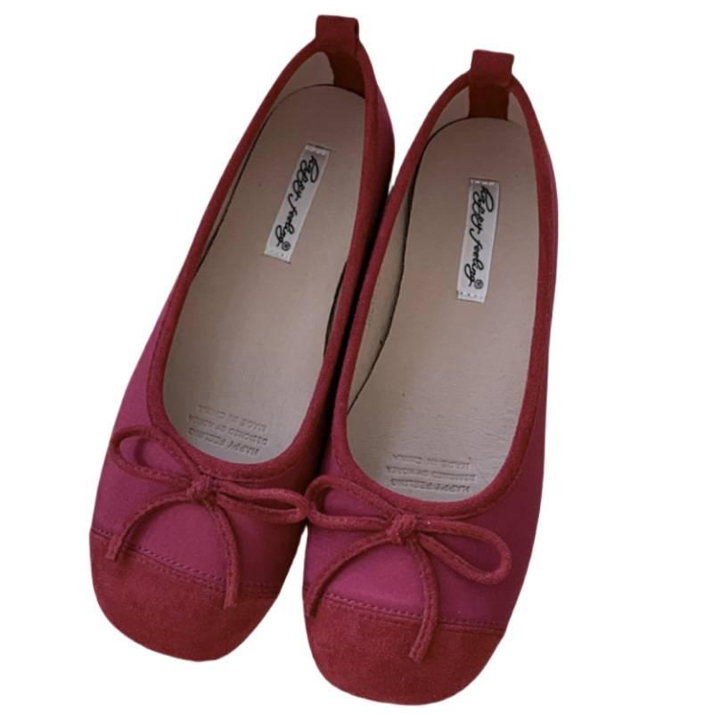 Spring 2025 new French evening wind single shoes light mouth bow soft flat bottom one pedal versatile ladyshoes women's shoes