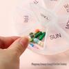 Round 7-Compartment Large-Capacity Travel Pill Box for 7 Days