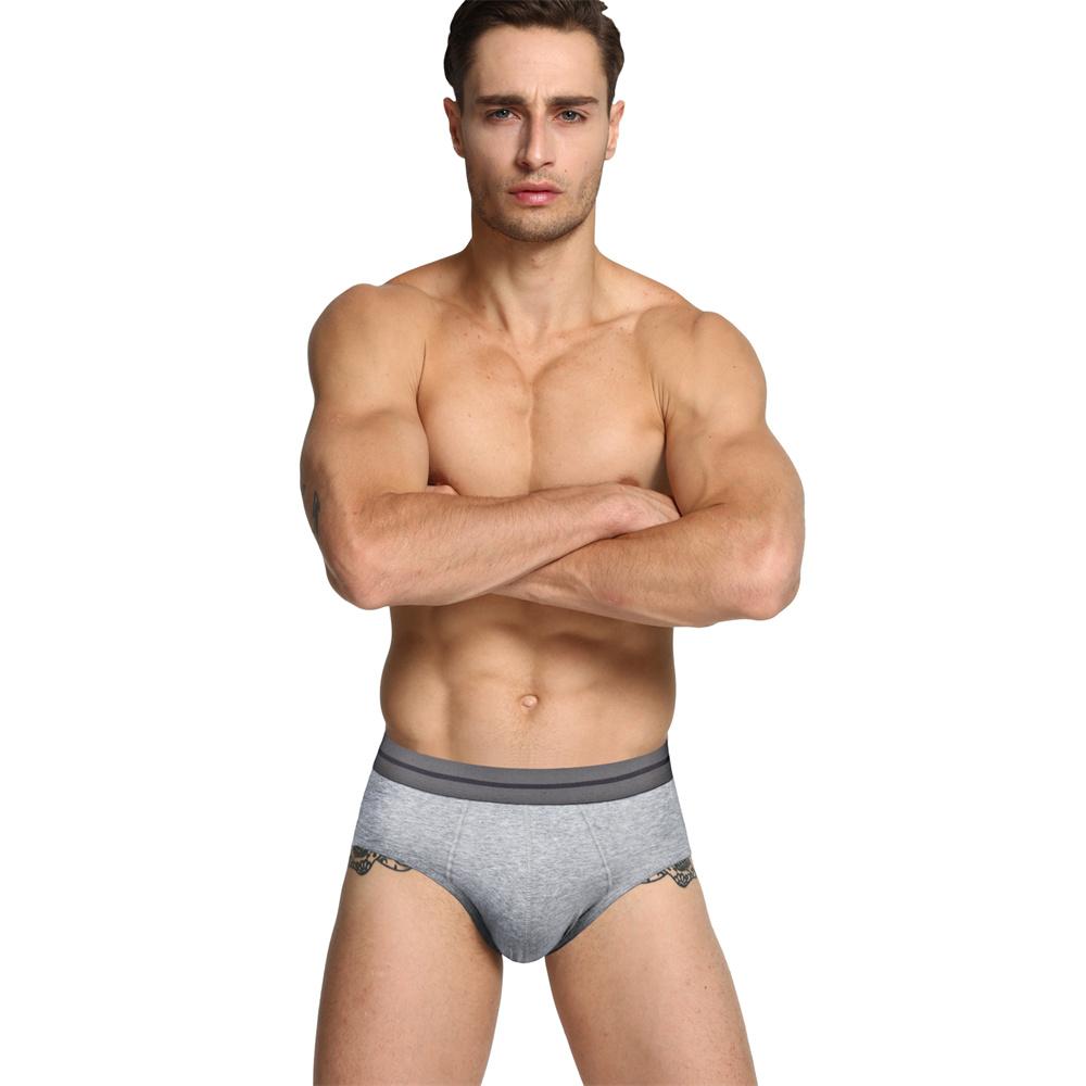 Men's Underwear Cotton Briefs Sexy U-convex Underpants Solid Color Undies Man Knickers M L XL XXL 3XL