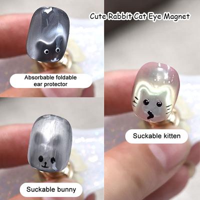 5 Stück Kaninchen Bär Katze Auge Magnetstab Set Nail Art Werkzeuge Kleine Eisenstück Magnetstab Für Magnetische Politur Effekte Nagel