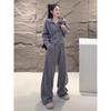 Women's 2025 Trendy Casual Sports Suit: Stylish Hooded Cardigan and Wide-Leg Pants Set