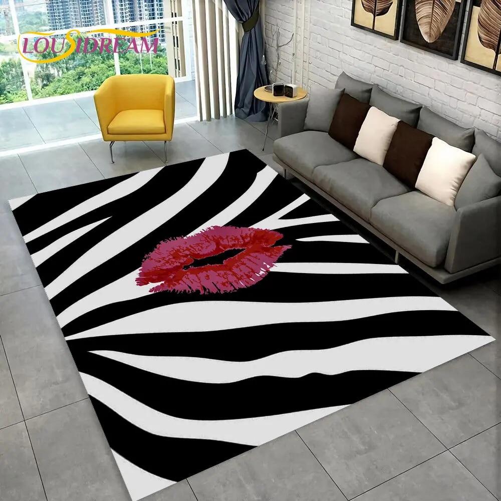 3D Colorful Zebra Pattern Area Rug,Carpet Rug for Living Room Bedroom Sofa Office Doormat Decoration, Kids Non-slip Floor Mat