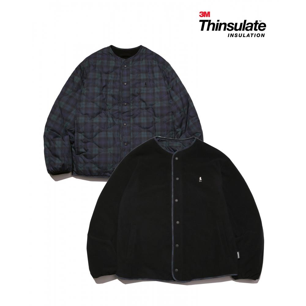 

Двусторонняя стеганая куртка Yale в клетку для разогрева черного цвета