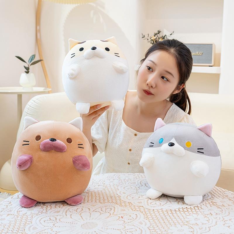 Cute Round Three-cat Cat Doll Plush Toy Doll Children's Sleeping Pillow Gift